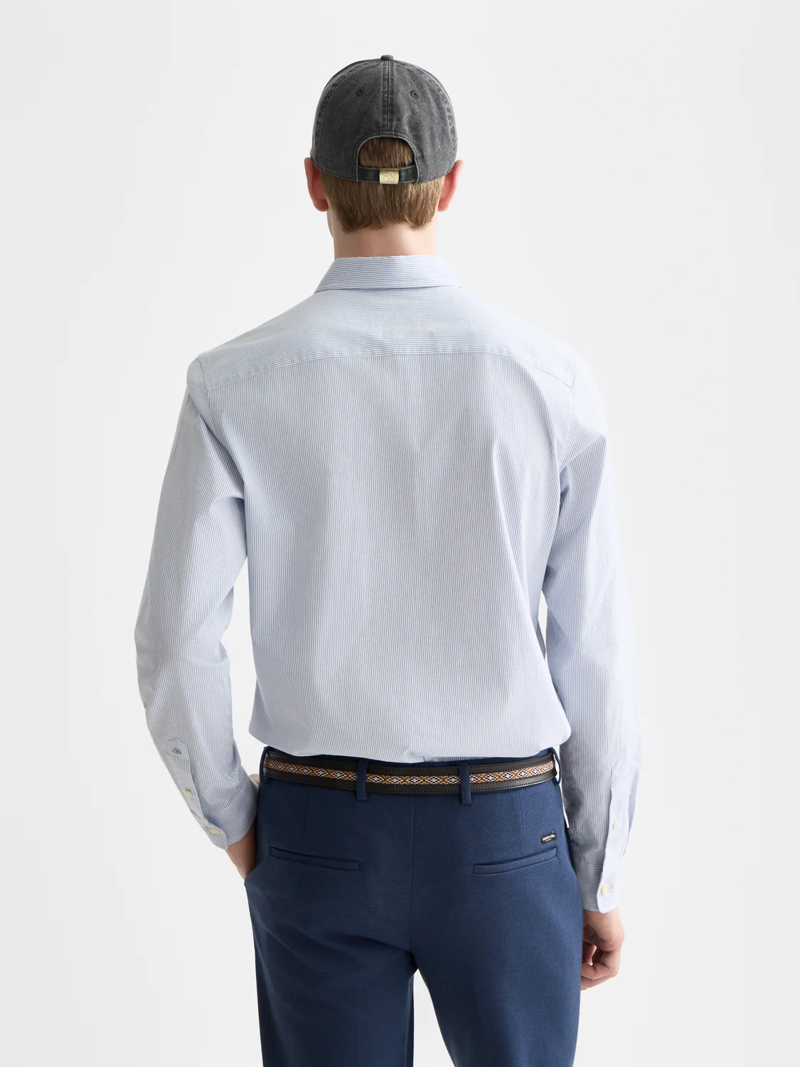 Striped slim poplin shirt - Image 4