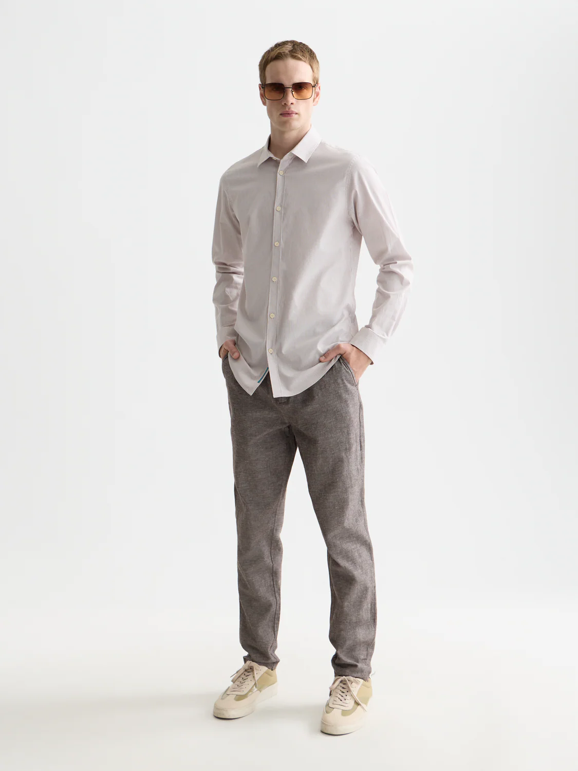 Striped slim poplin shirt - Image 9