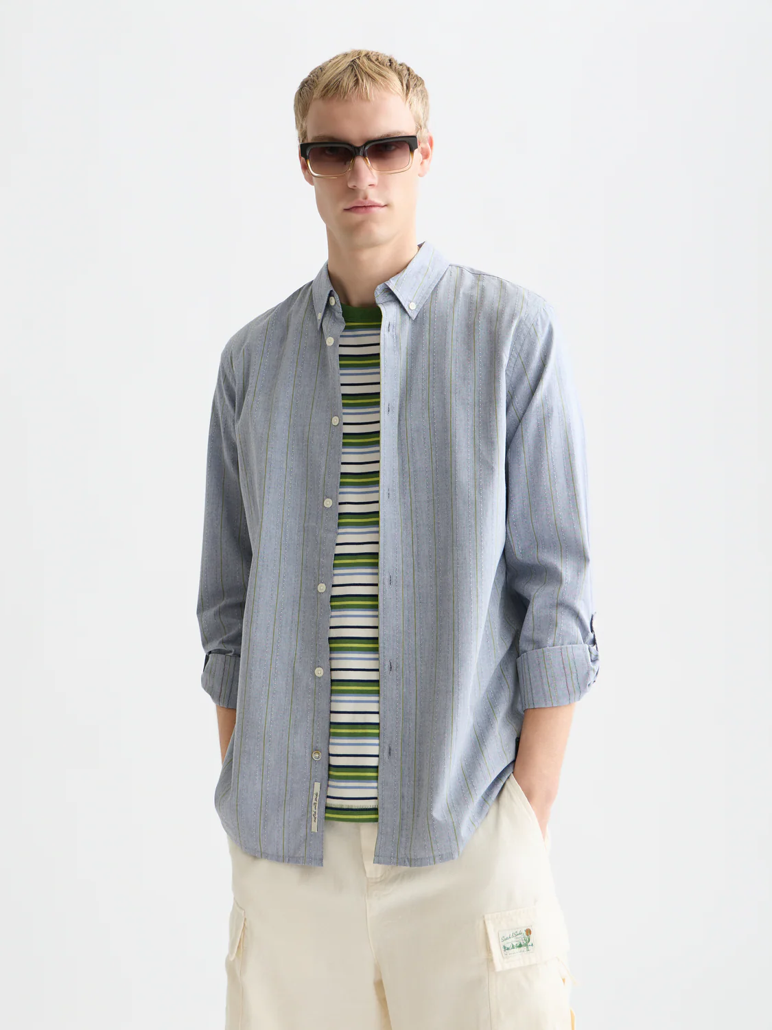 Yarn-dyed dobby shirt