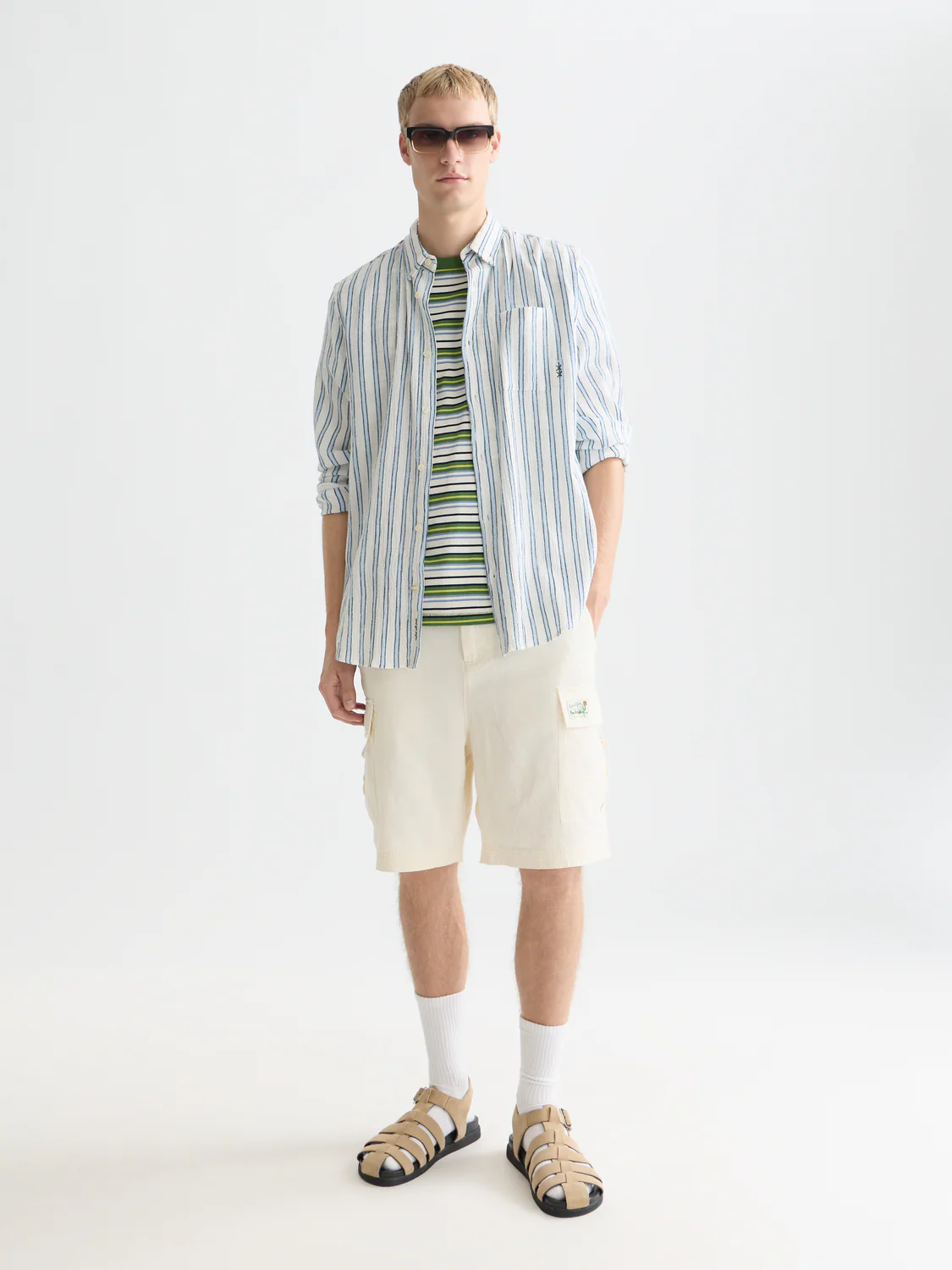 Striped crinkle structure shirt - Image 16