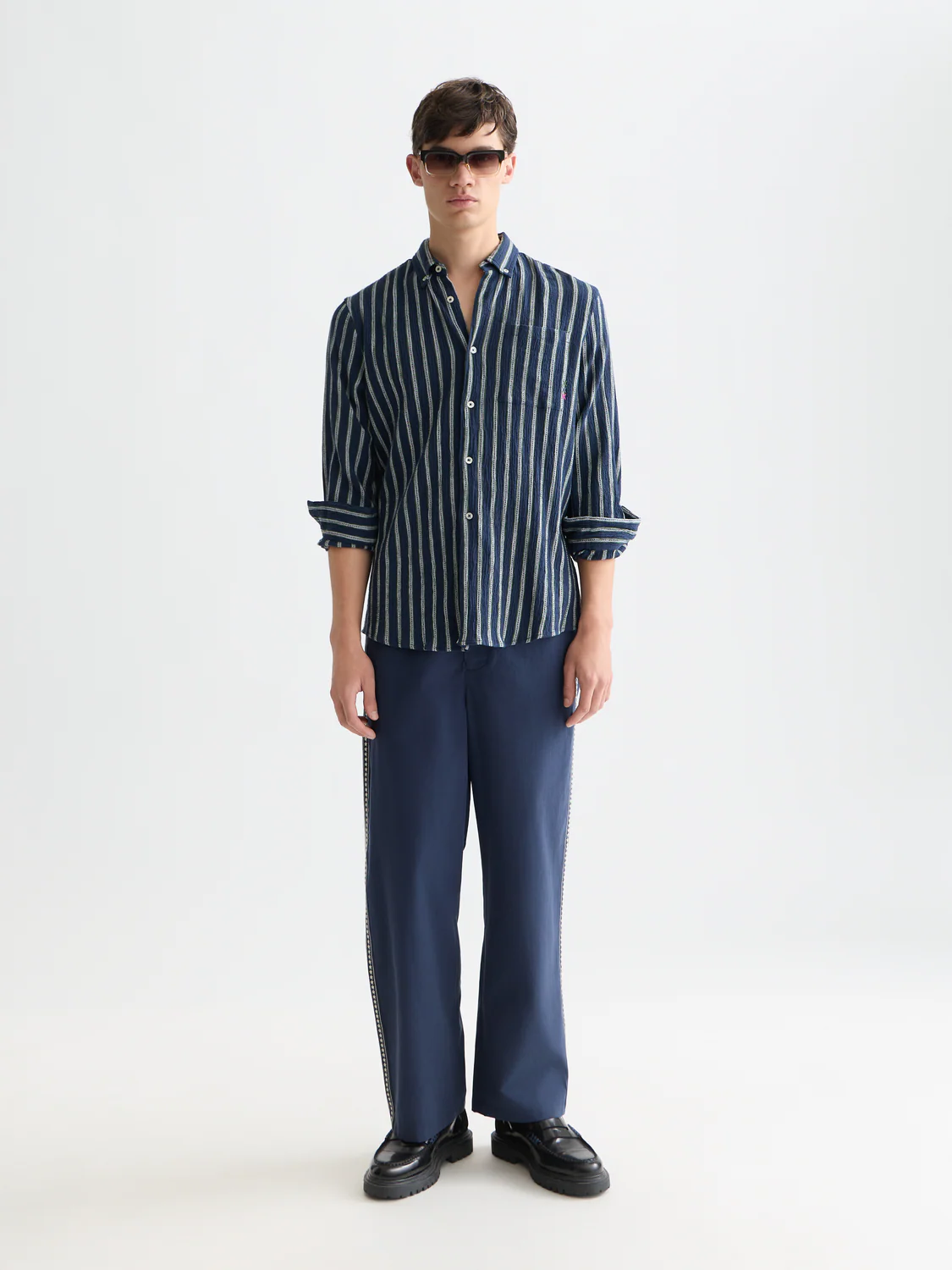 Striped crinkle structure shirt - Image 2