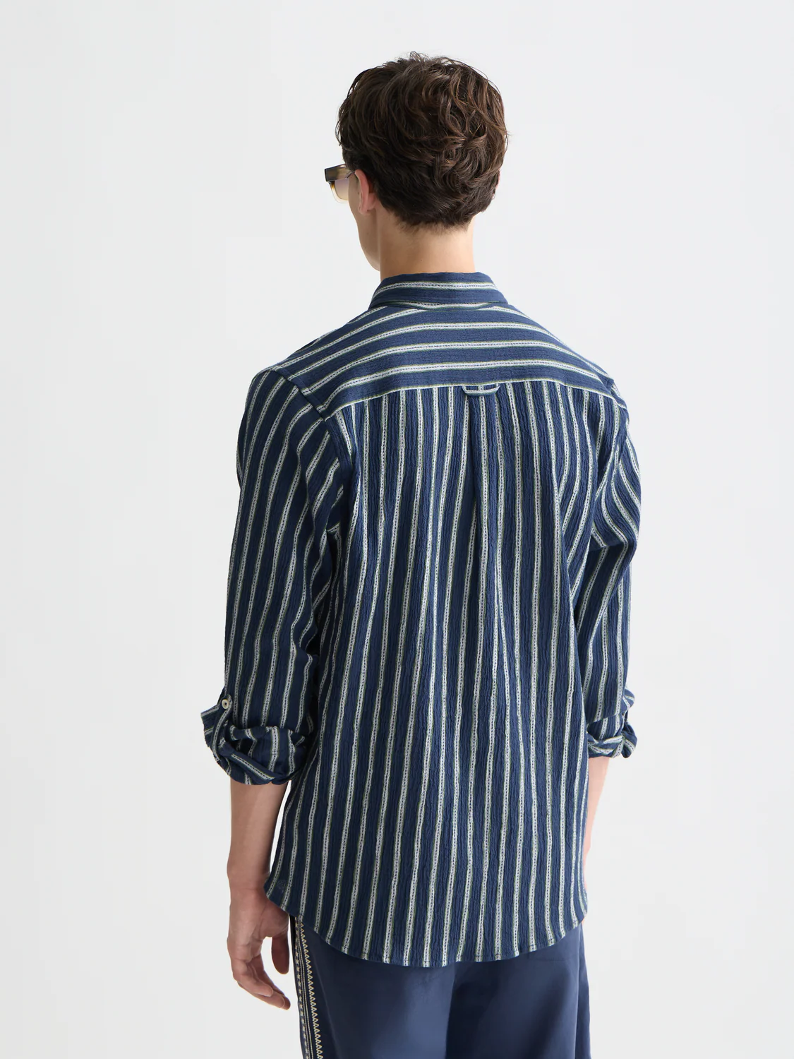 Striped crinkle structure shirt - Image 4