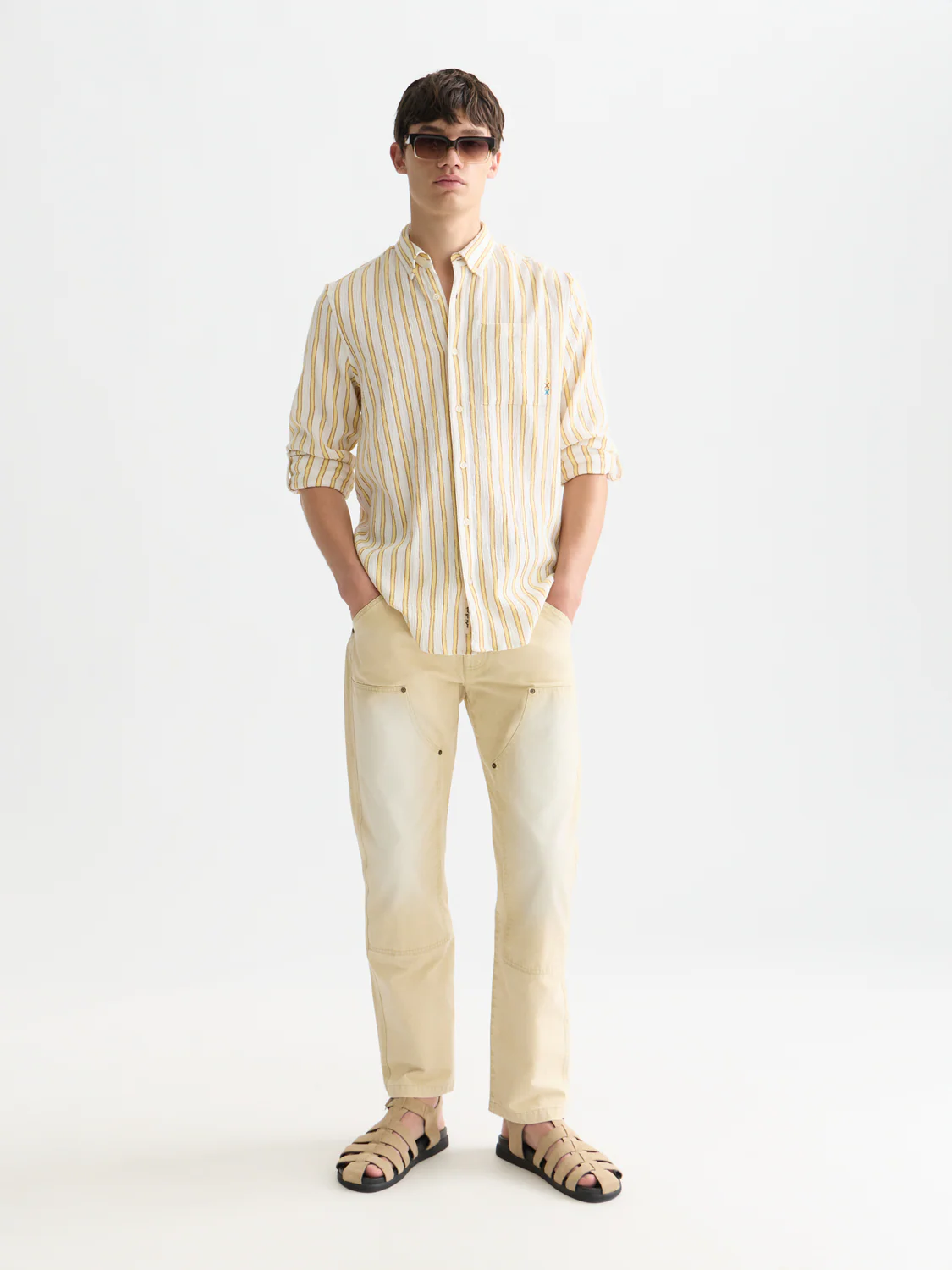Striped crinkle structure shirt - Image 9