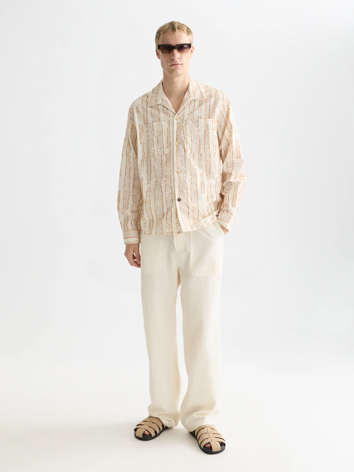 Jacquard structure relaxed shirt - Image 2