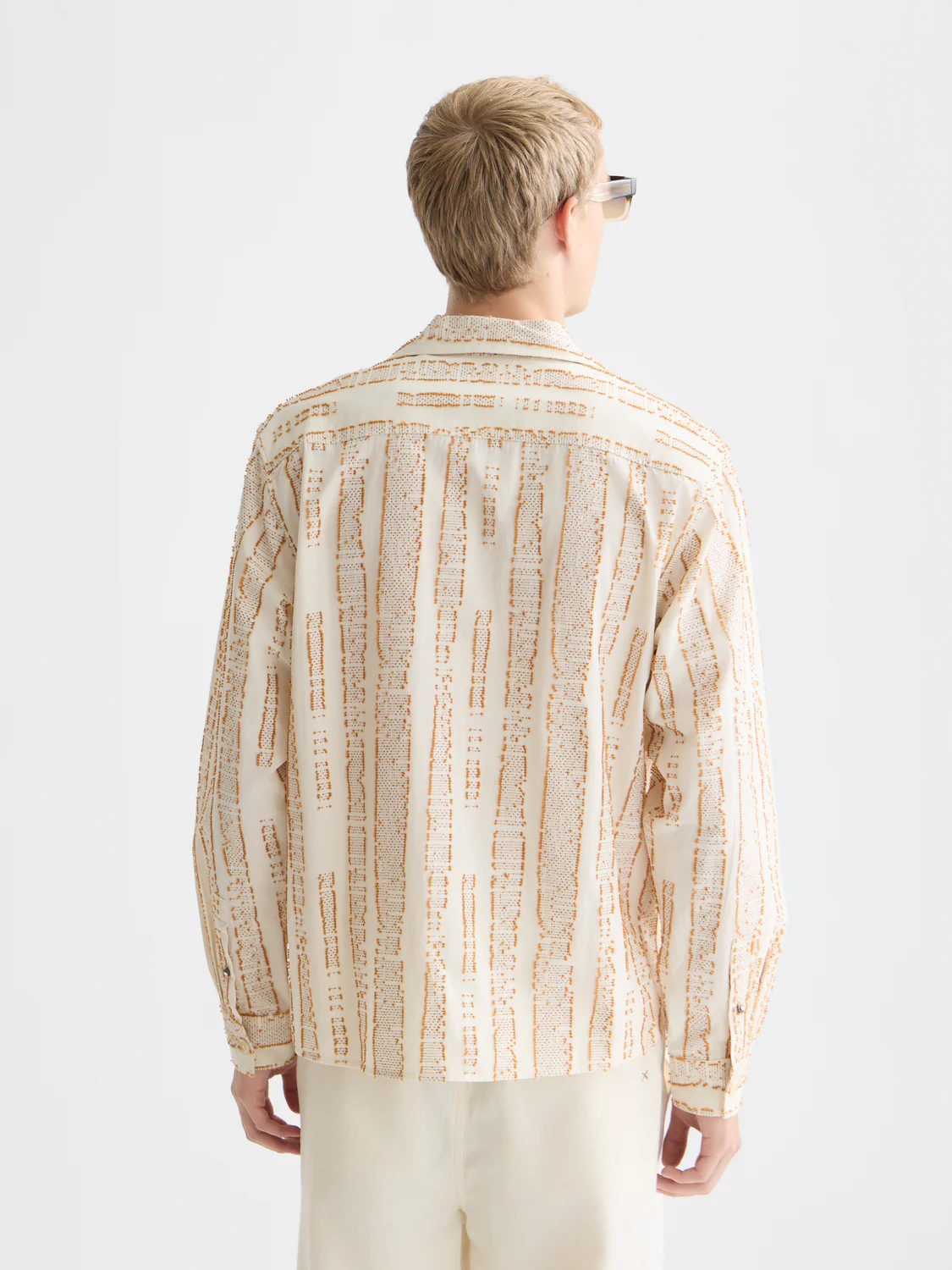 Jacquard structure relaxed shirt - Image 4