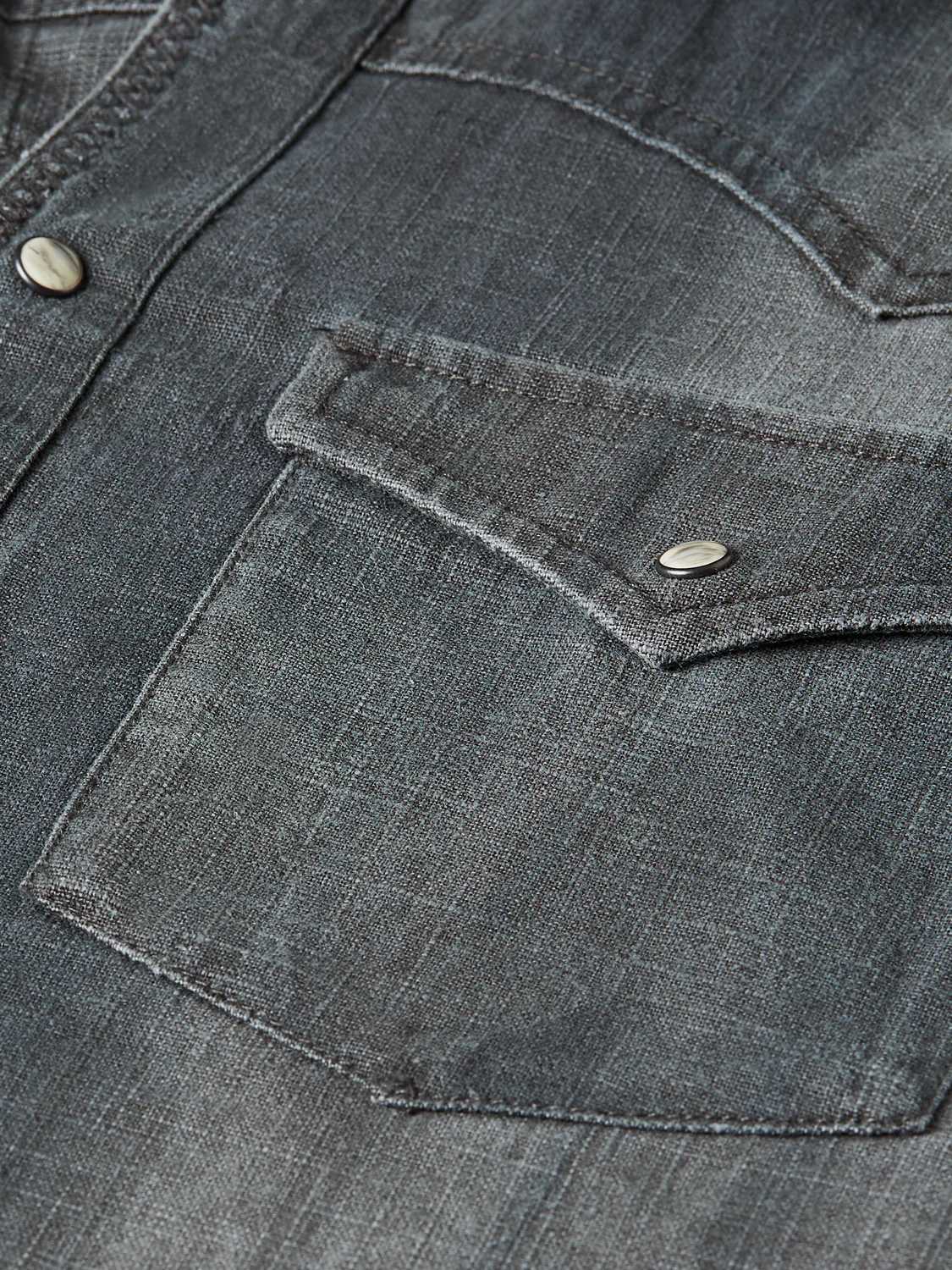 Denim relaxed washed shirt - Image 7