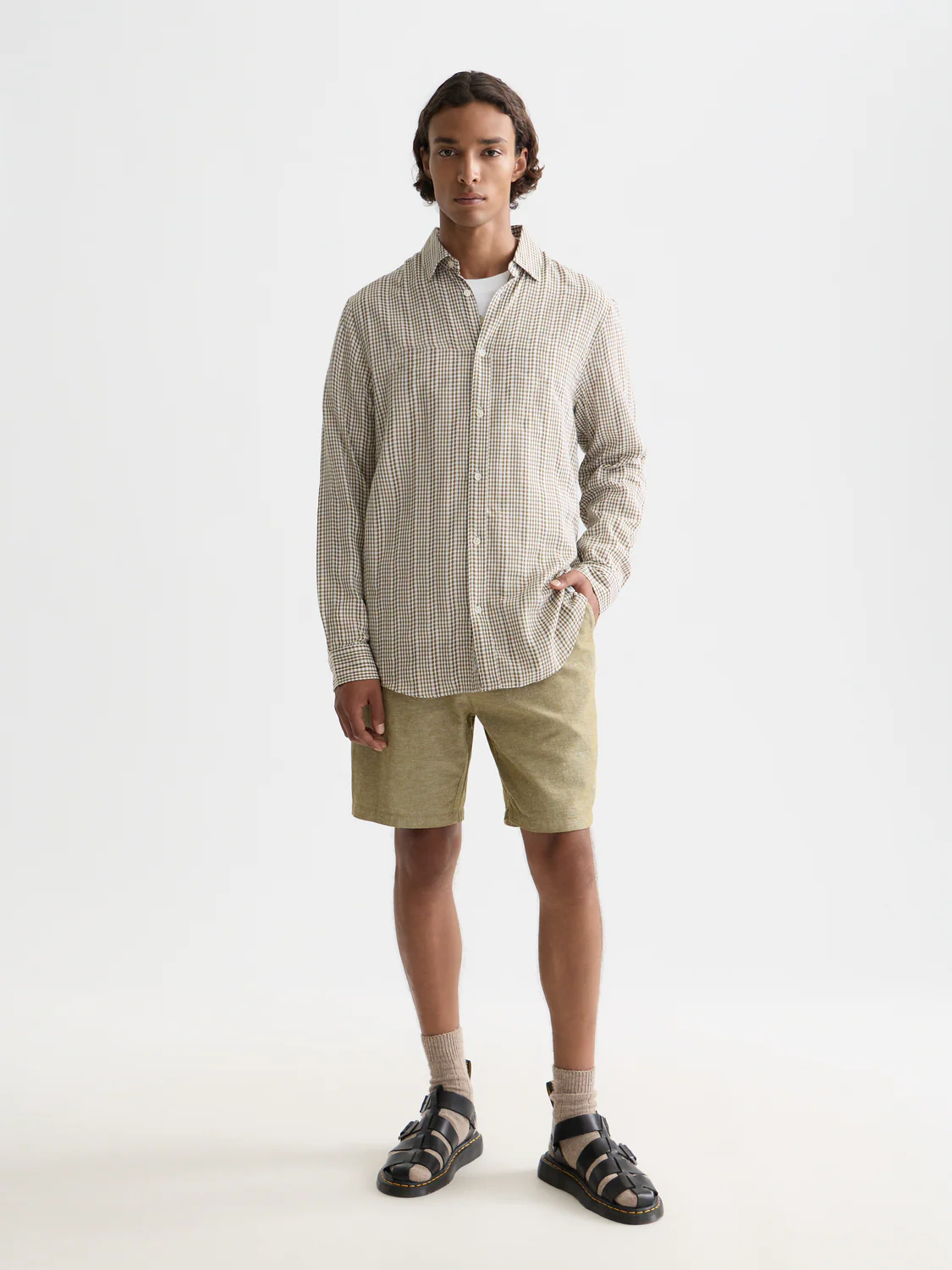 Microcheck cotton poplin shirt - Image 9