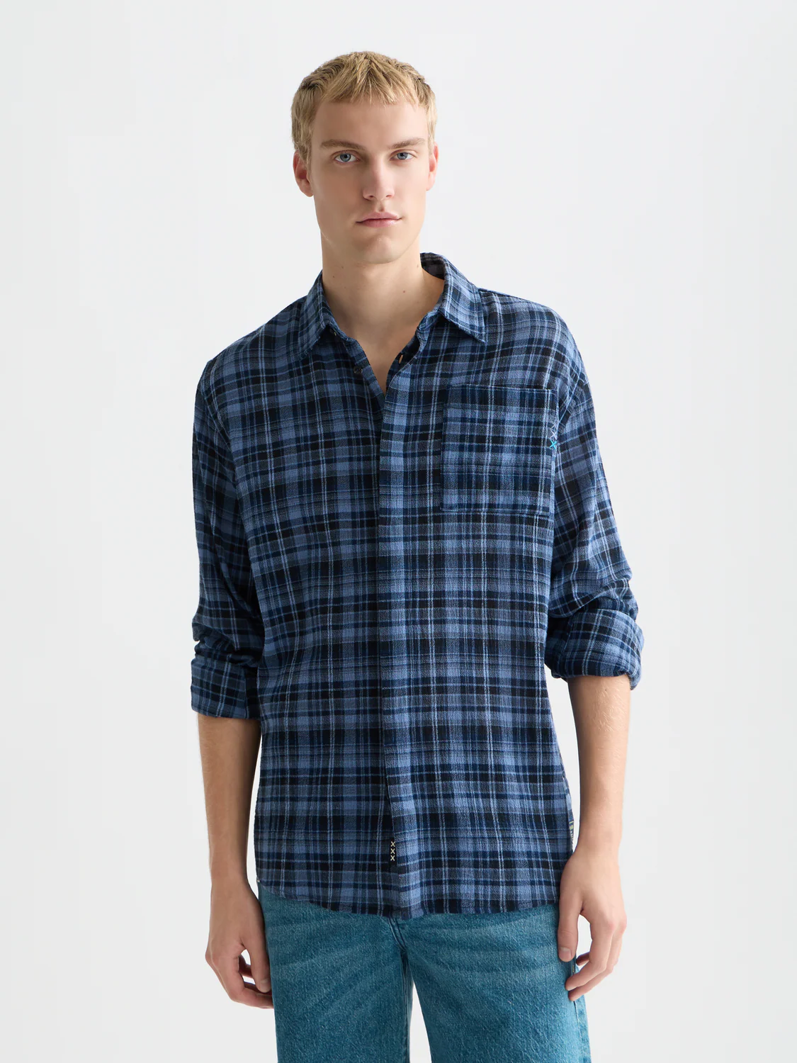 Flannel check relaxed shirt