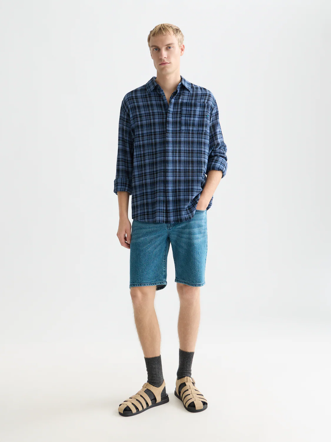 Flannel check relaxed shirt - Image 2