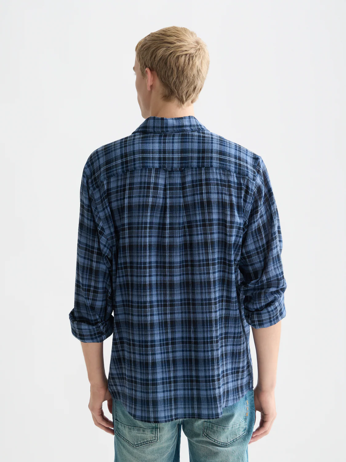 Flannel check relaxed shirt - Image 4