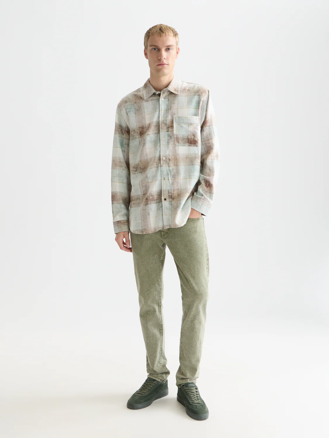 Washed check relaxed shirt - Image 2