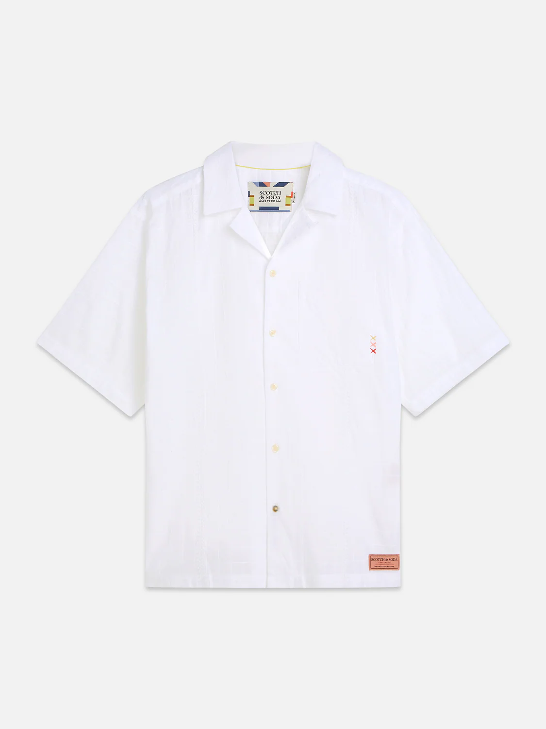 Embroidered structured relaxed short sleeve shirt - Image 12