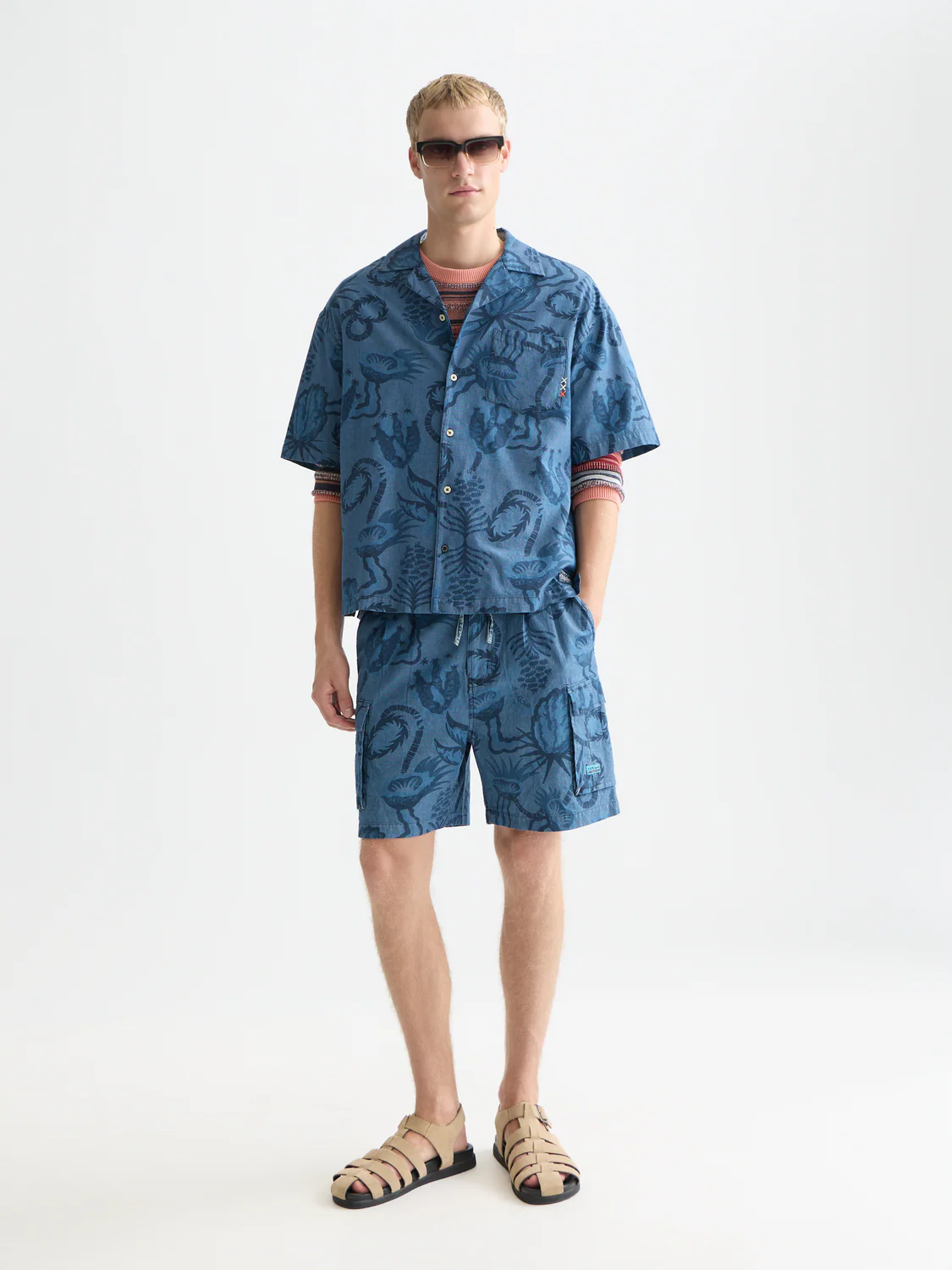 Printed chambray short sleeve shirt - Image 2