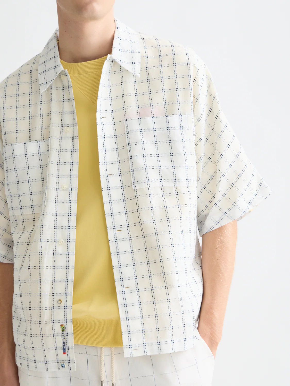 Check loose short sleeve shirt - Image 3