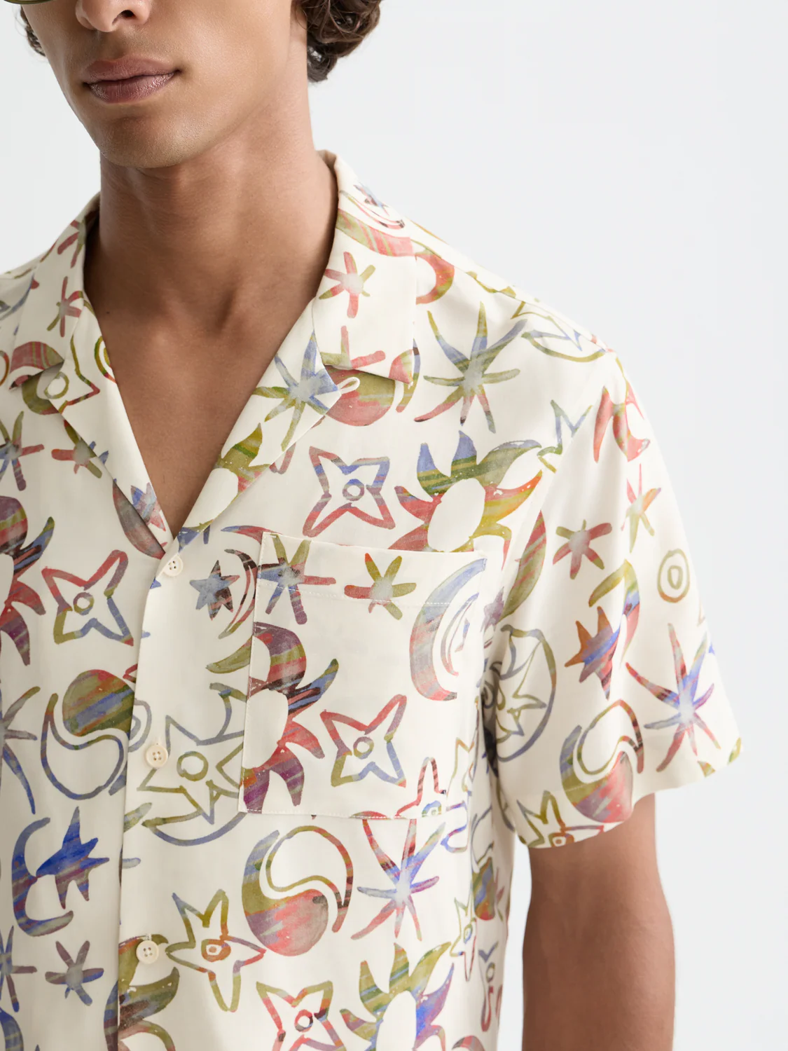 Printed viscose short-sleeve shirt - Image 3