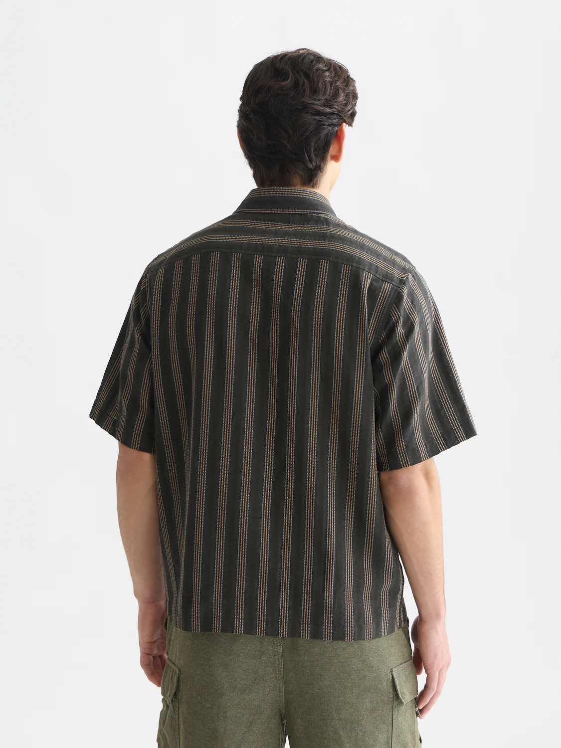 Structured stripe relaxed short sleeve shirt - Image 3