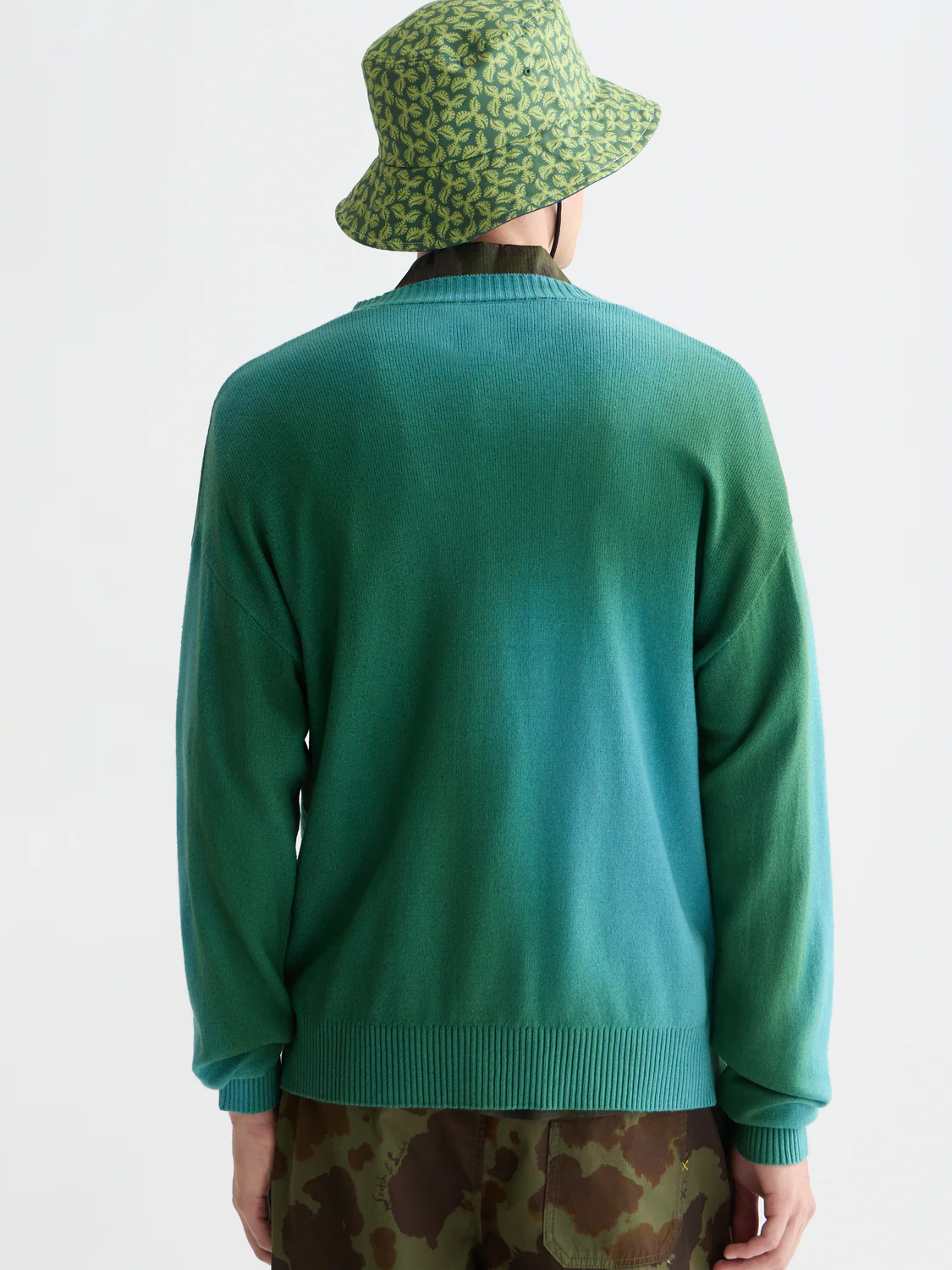 Printed two-tone relaxed cardigan - Image 3