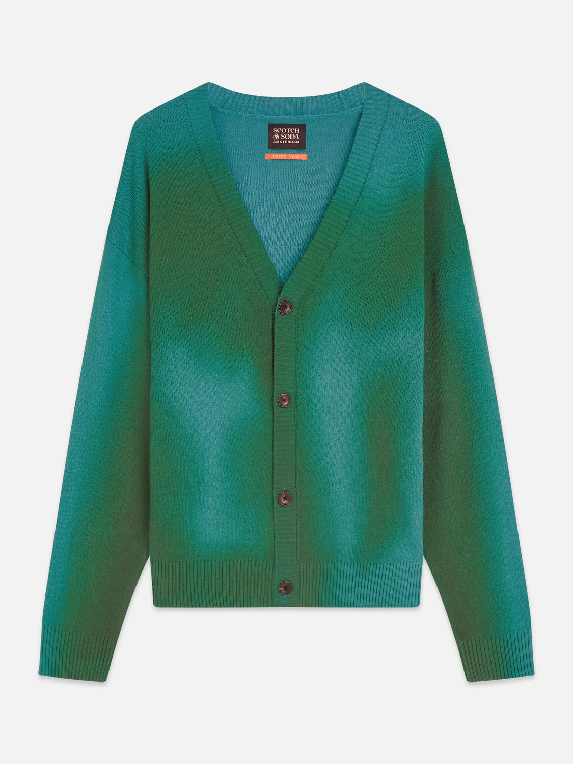 Printed two-tone relaxed cardigan - Image 5