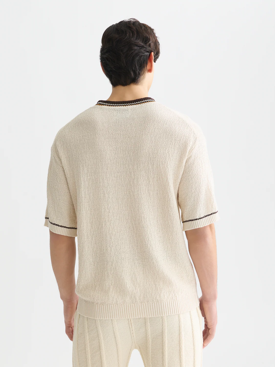 Knitted cotton relaxed T-shirt - Image 11