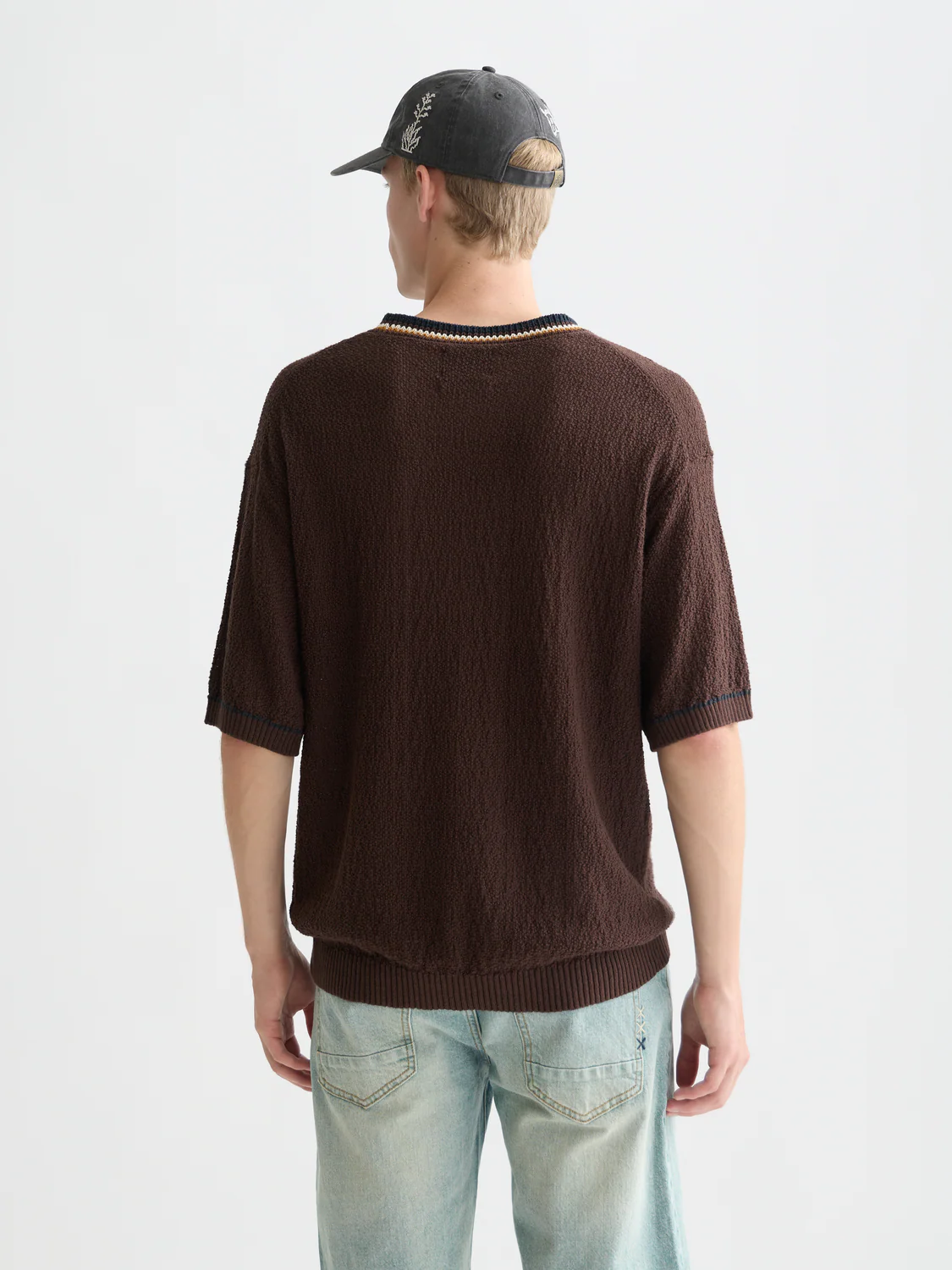 Knitted cotton relaxed T-shirt - Image 4