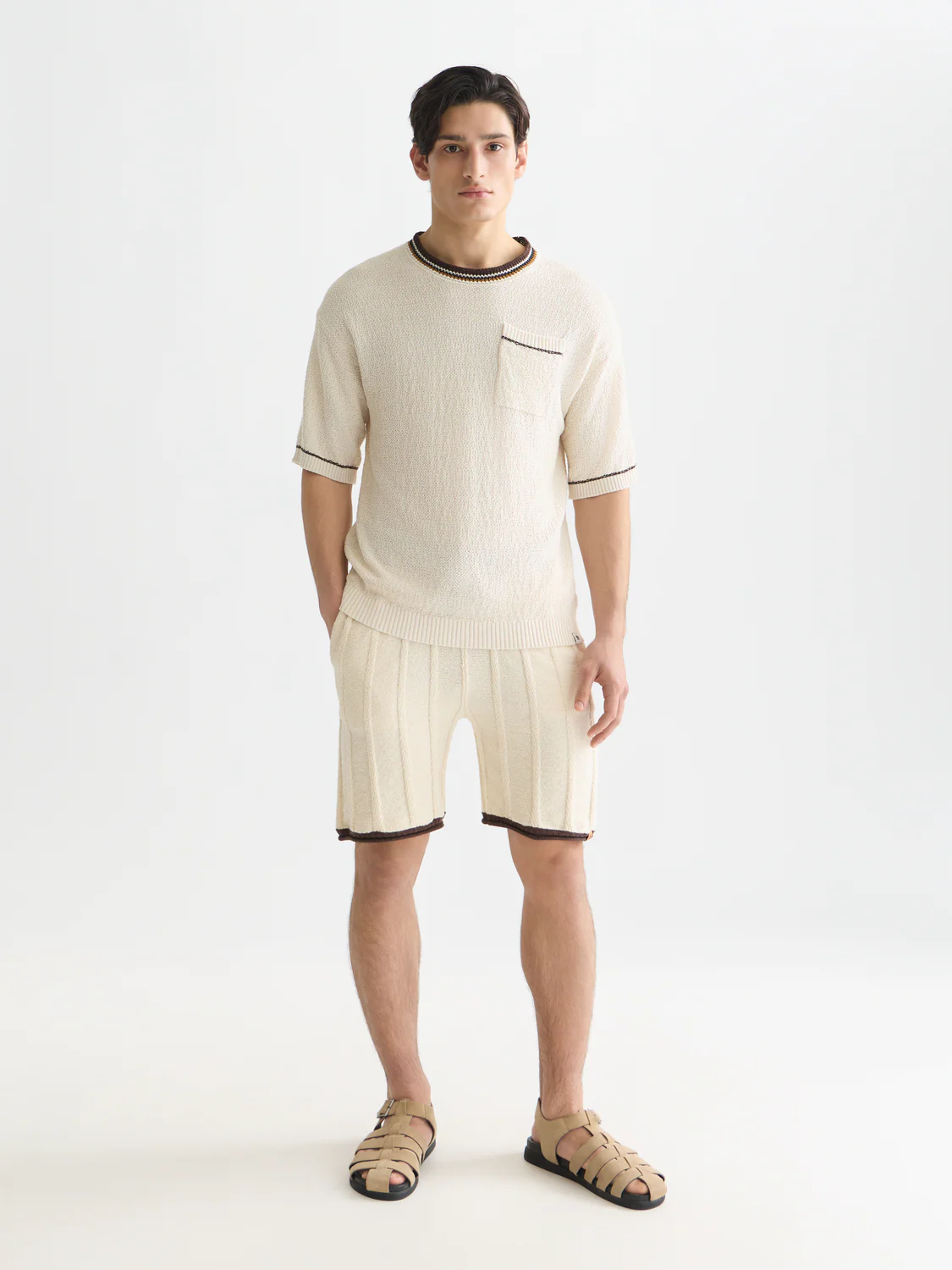 Knitted cotton relaxed T-shirt - Image 9