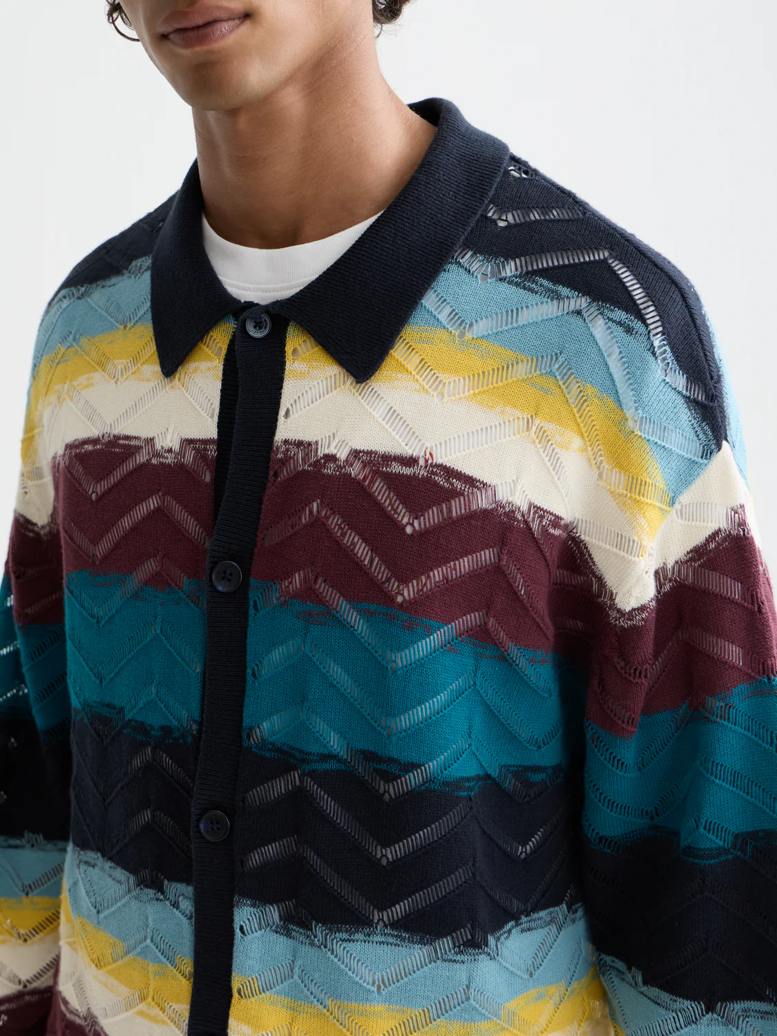 Open structure knitted cardigan - Image 3