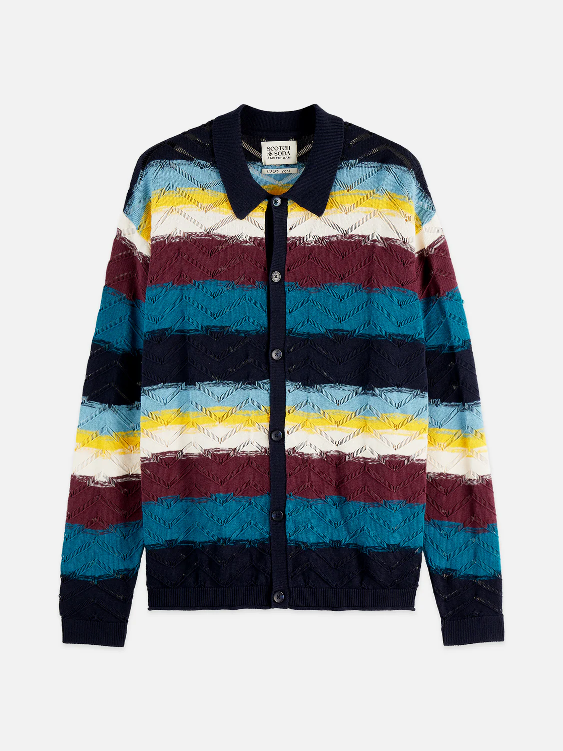 Open structure knitted cardigan - Image 5