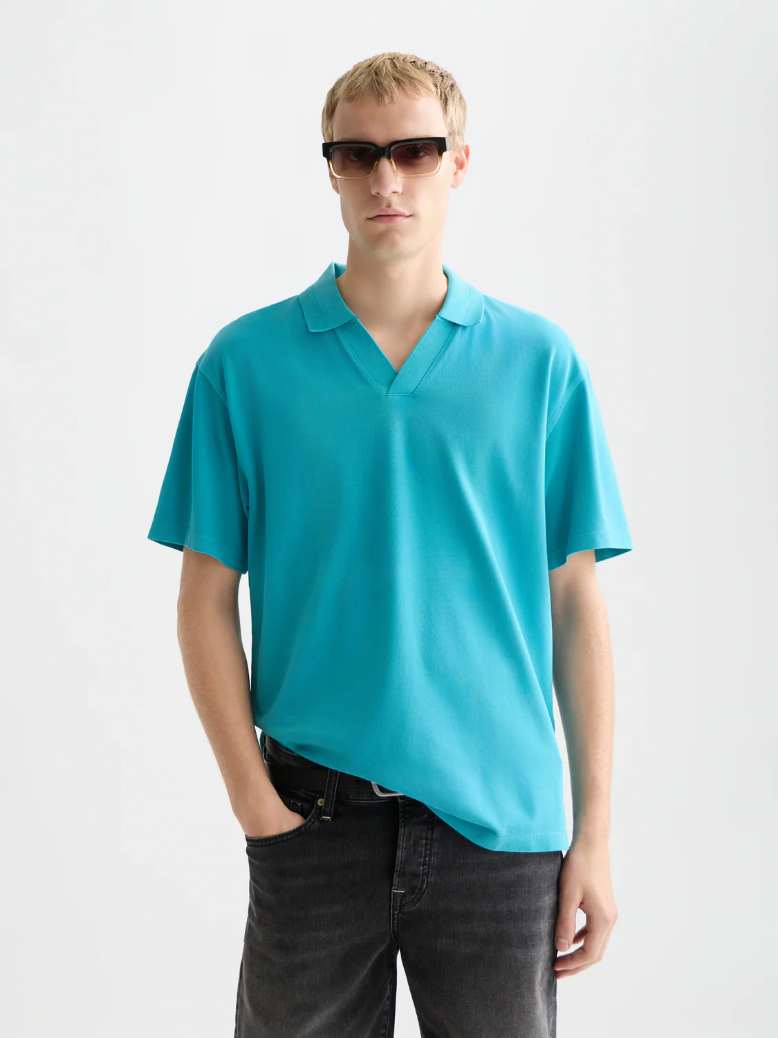 3 crosses pique relaxed garment-dyed polo - Image 15