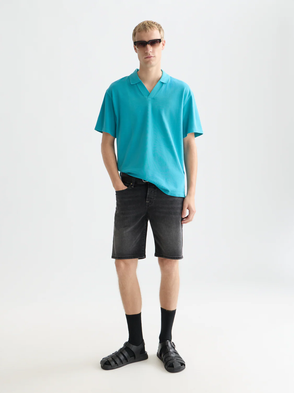3 crosses pique relaxed garment-dyed polo - Image 16
