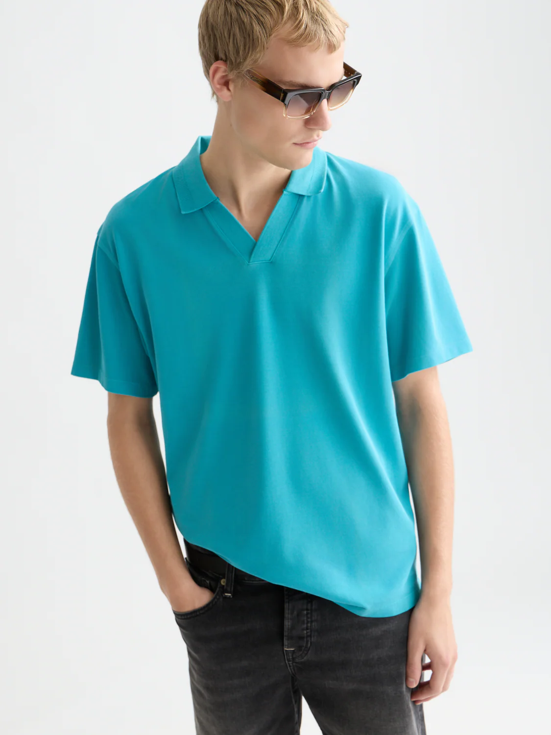 3 crosses pique relaxed garment-dyed polo - Image 17