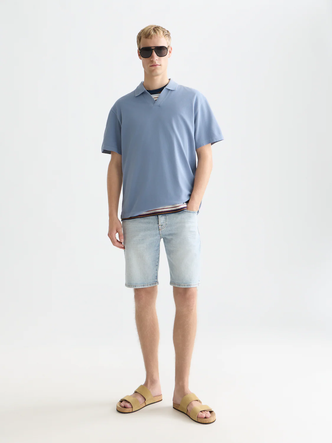 3 crosses pique relaxed garment-dyed polo - Image 23