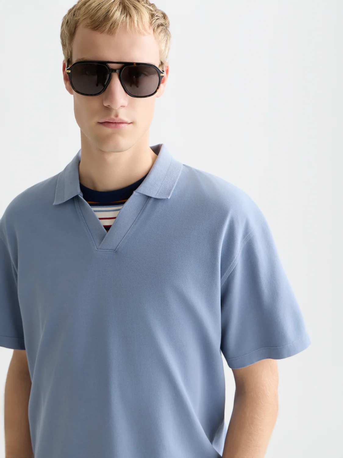 3 crosses pique relaxed garment-dyed polo - Image 24