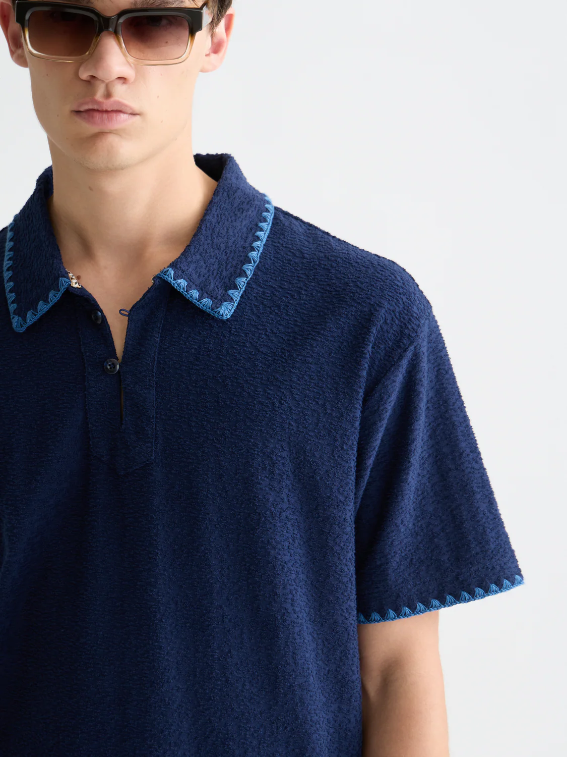 Relaxed jacquard towelling polo - Image 10