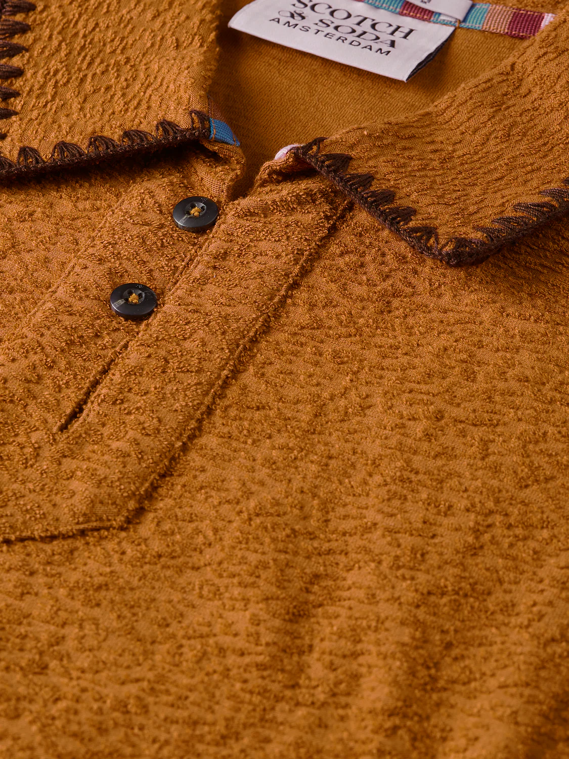 Relaxed jacquard towelling polo - Image 7
