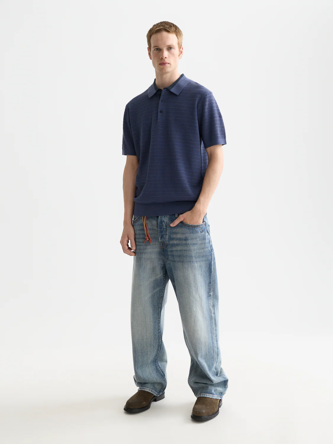 Structured knitted polo - Image 9