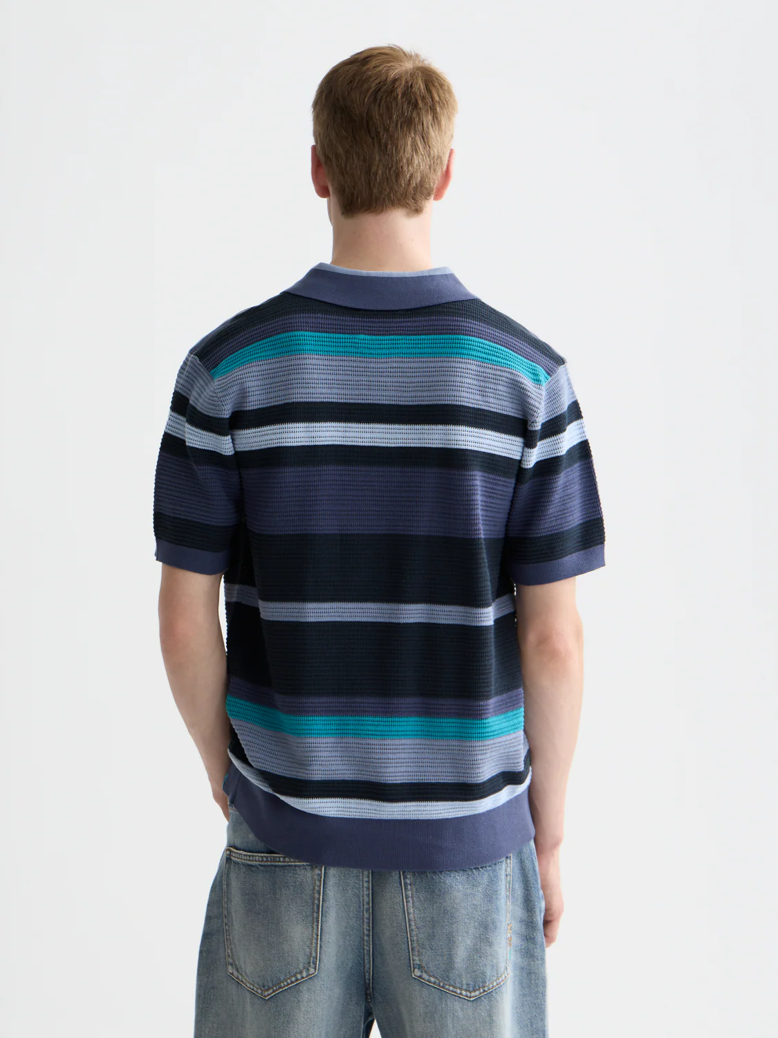 Knitted striped polo - Image 4