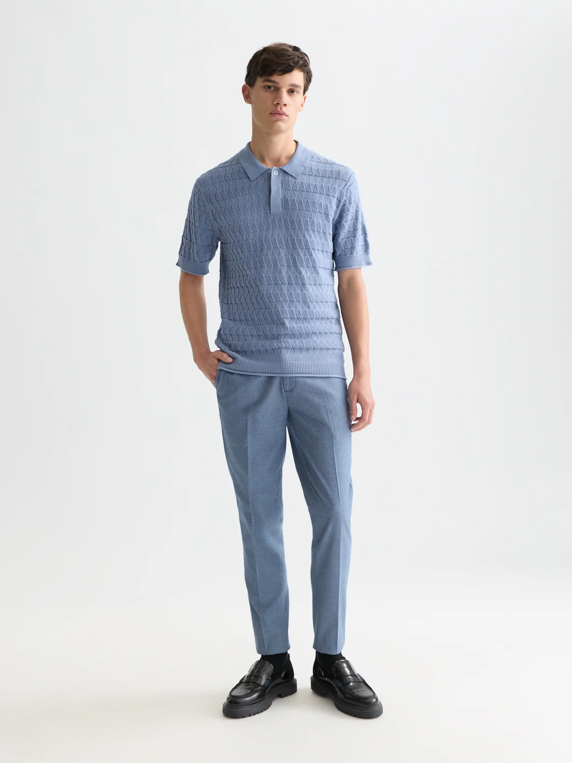 Pointelle knitted polo - Image 2