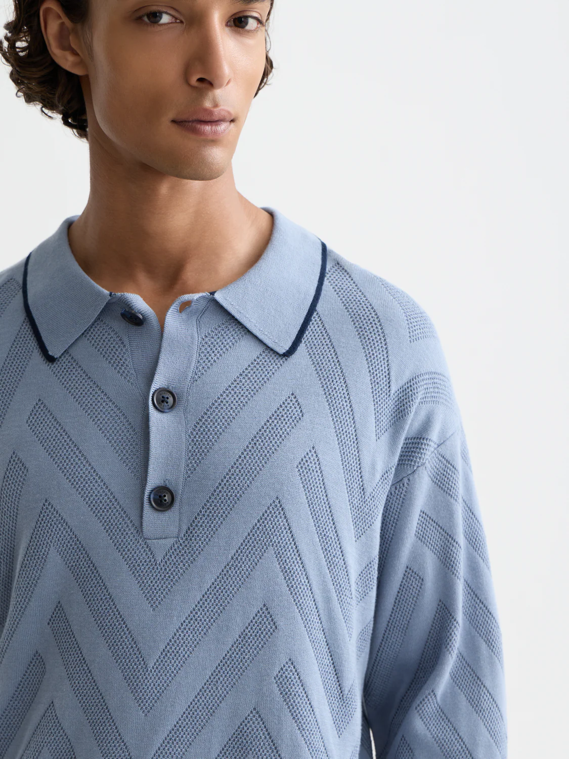 Structure long sleeve polo - Image 3