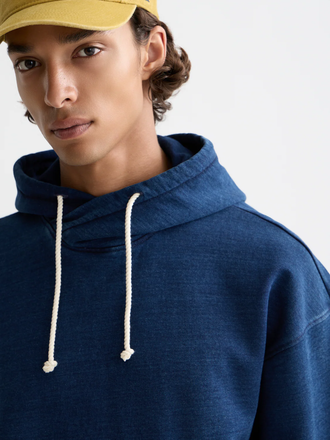 Worked out twisted indigo relaxed-fit hoodie - Image 3