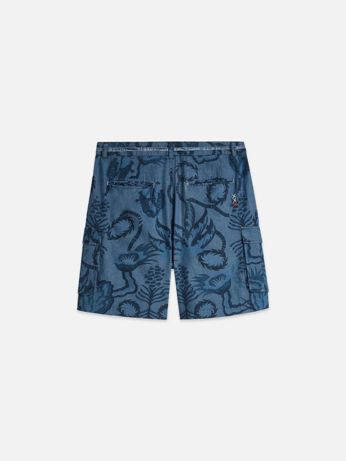 printed chambray cargo shorts - Image 5