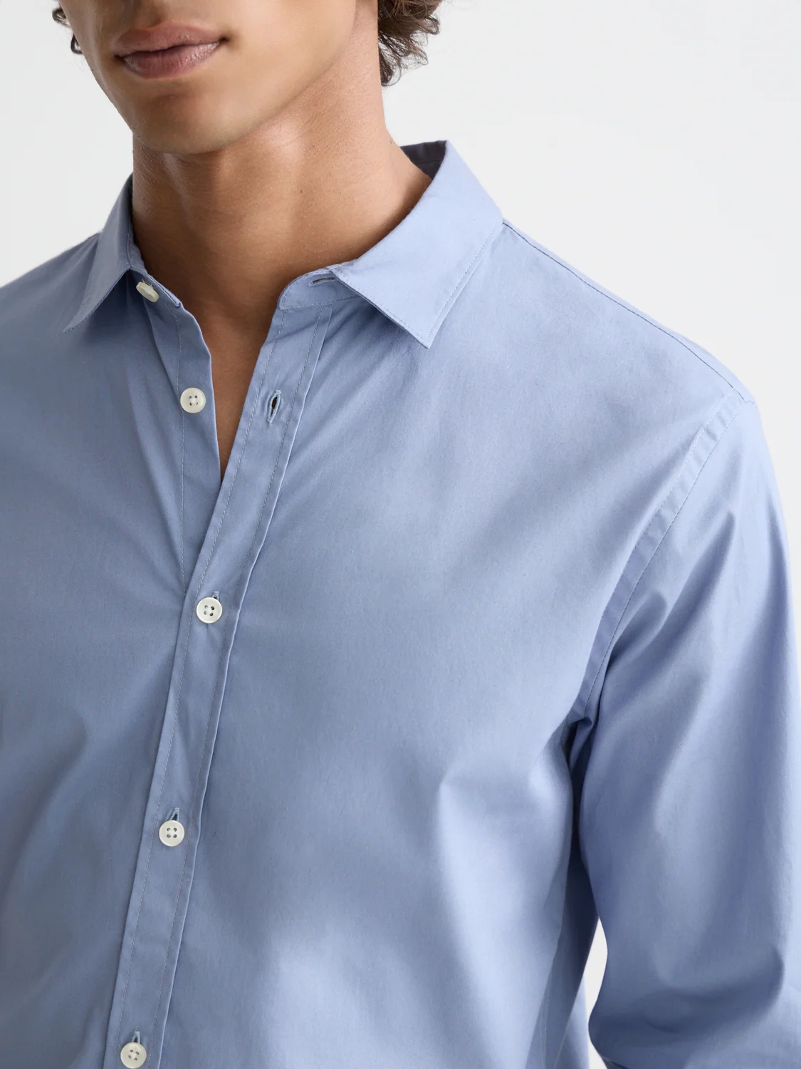 Seasonal Essentials cotton poplin slim shirt - Image 3