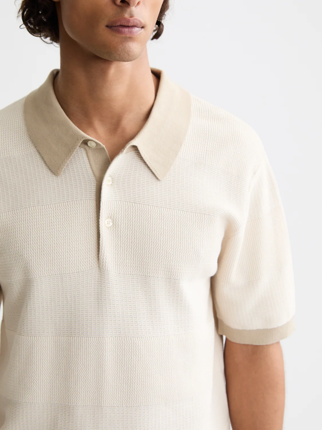 Knitted striped polo - Image 11