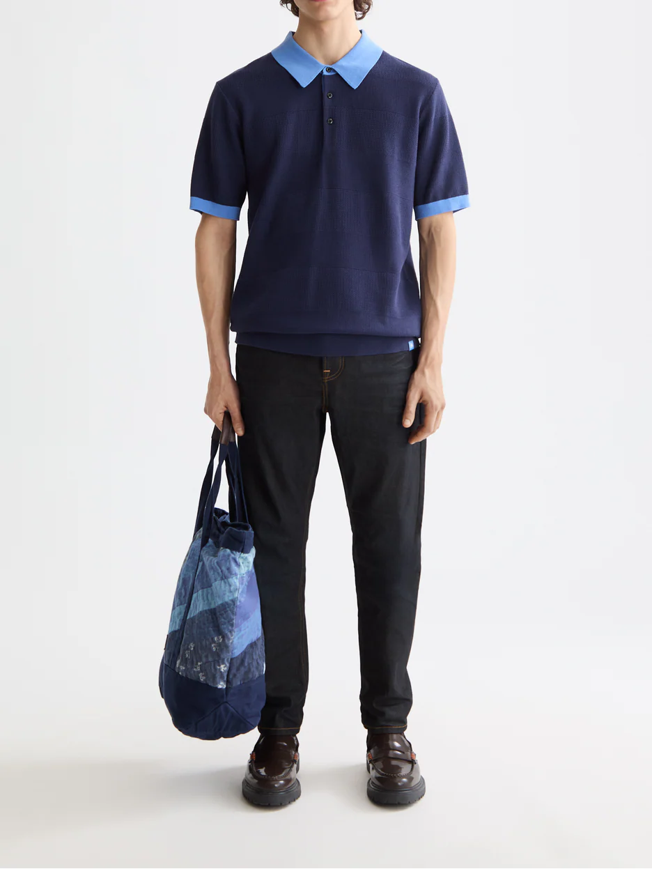 Knitted striped polo - Image 2