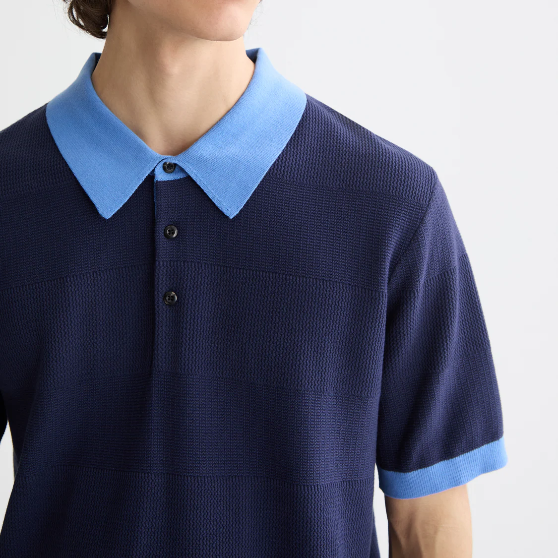 Knitted striped polo - Image 3