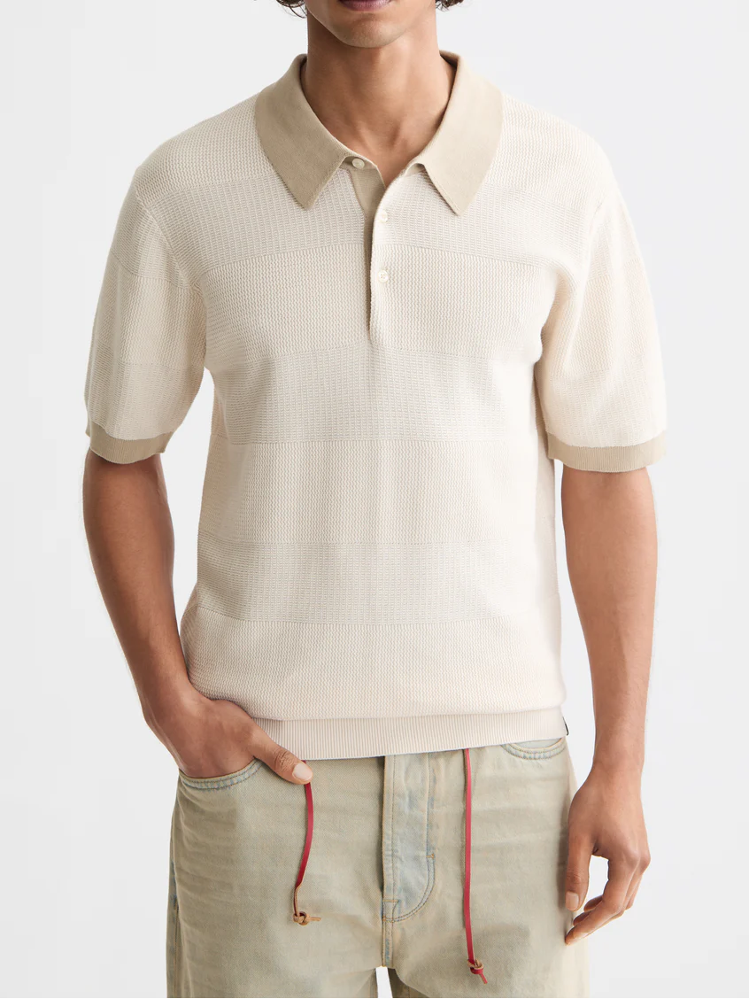 Knitted striped polo - Image 8