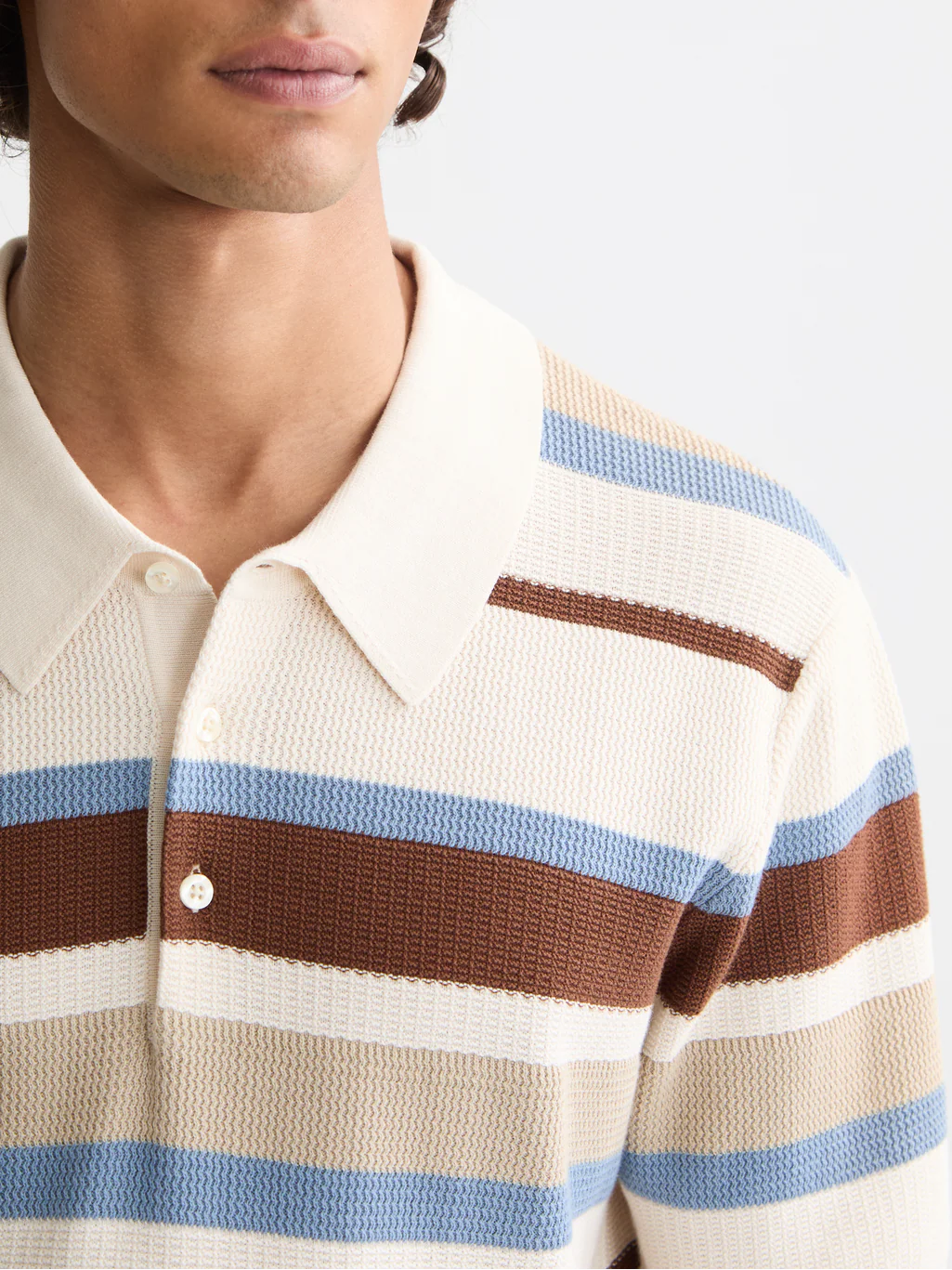 knitted striped polo - Image 3