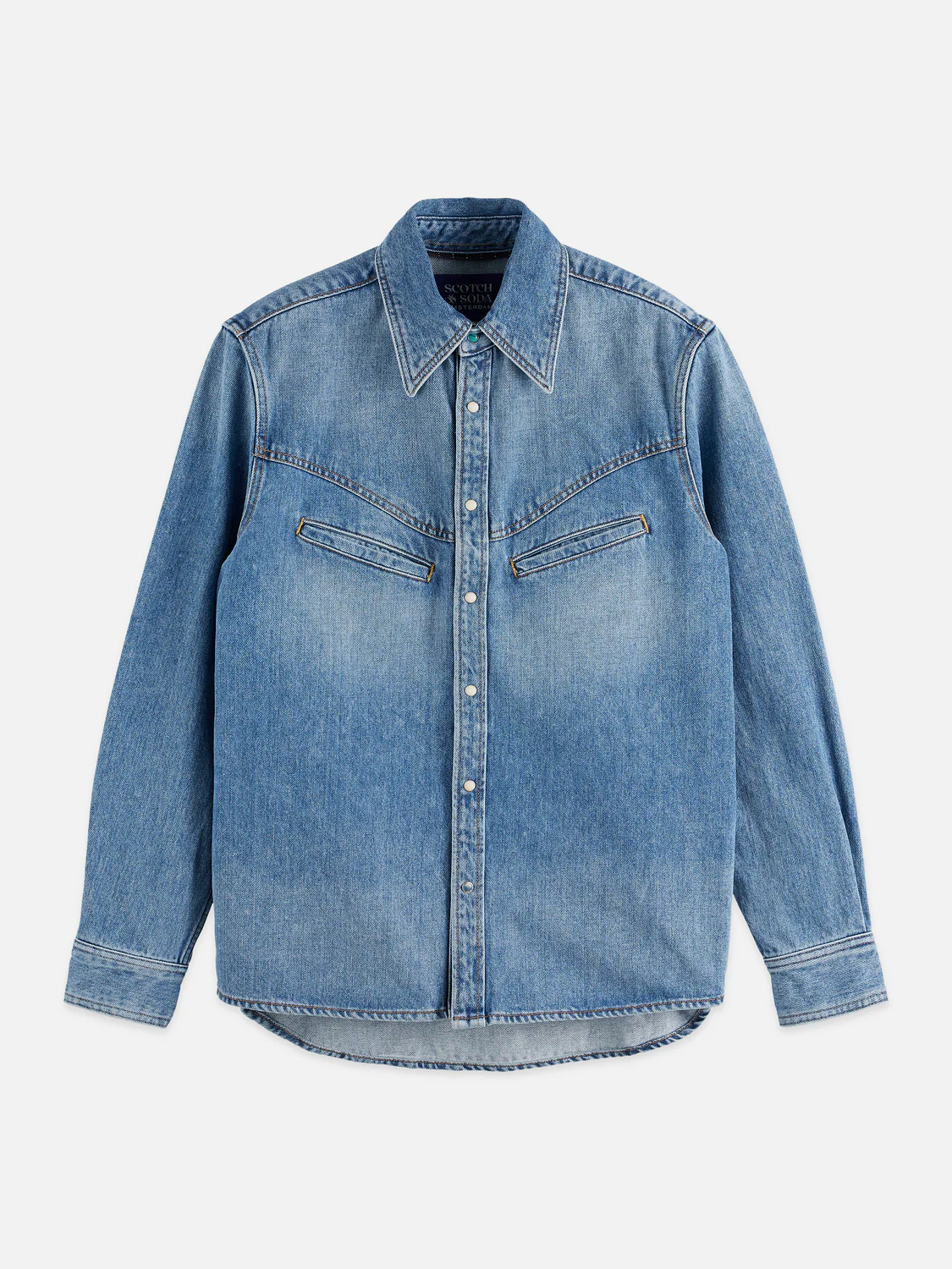 Washed denim shirt with western details - Image 5