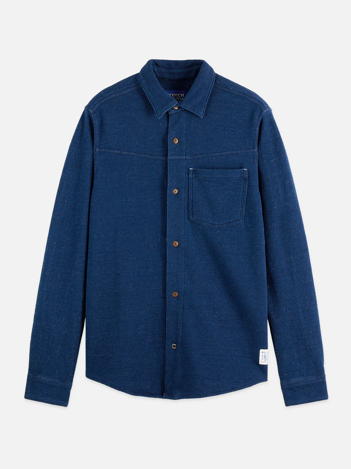 Washed indigo textured jersey shirt - Image 5