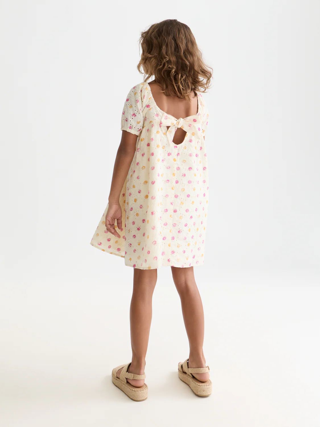 Girls Printed embroidered cotton dress - Image 4