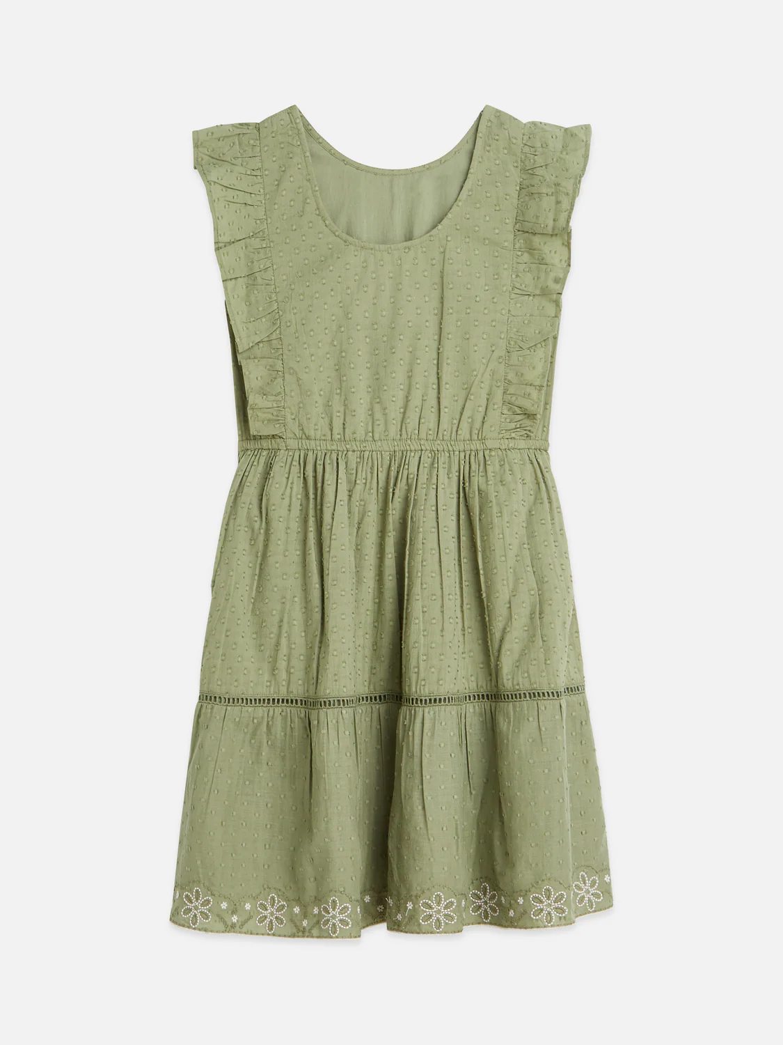 Girls Embroidered jacquard cotton dress
